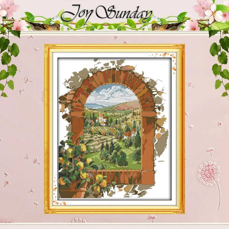 The Door of the Winery Patterns Counted Cross Stitch Set DIY 11CT 14CT 16CT Stamped DMC Cross-stitch Kit Embroidery Needlework