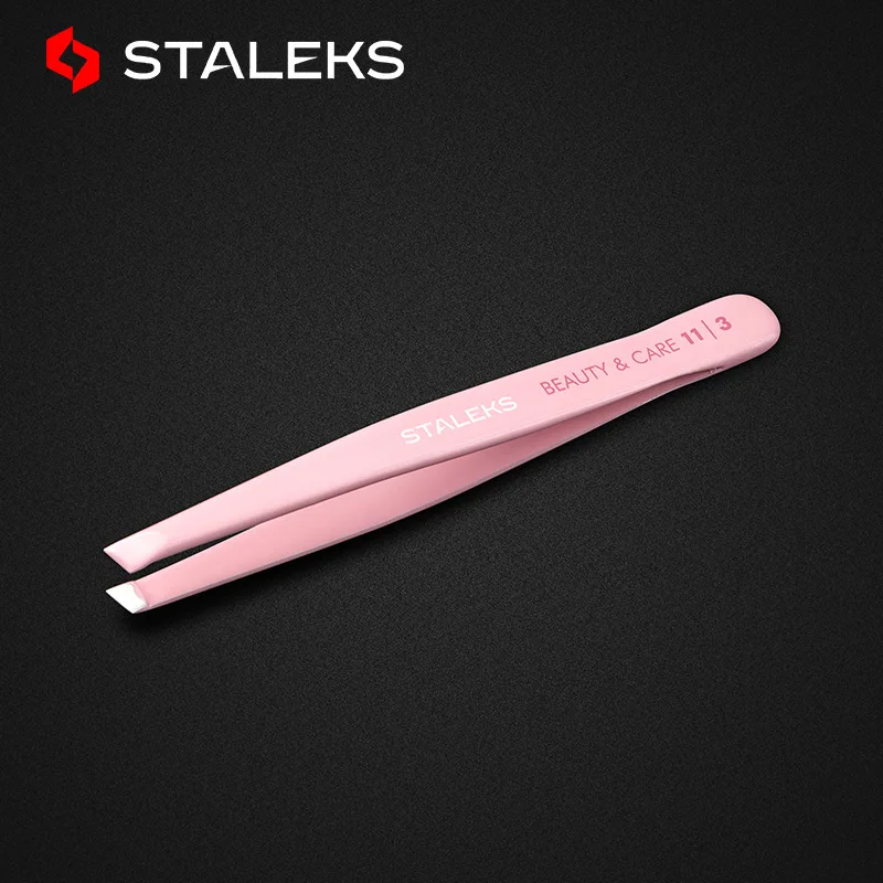 STALEKS Professional High Quality Slant Tip Eyebrow Tweezers Multifunction Stainless Steel Hair Removal Makeup Tool TBC-11-3