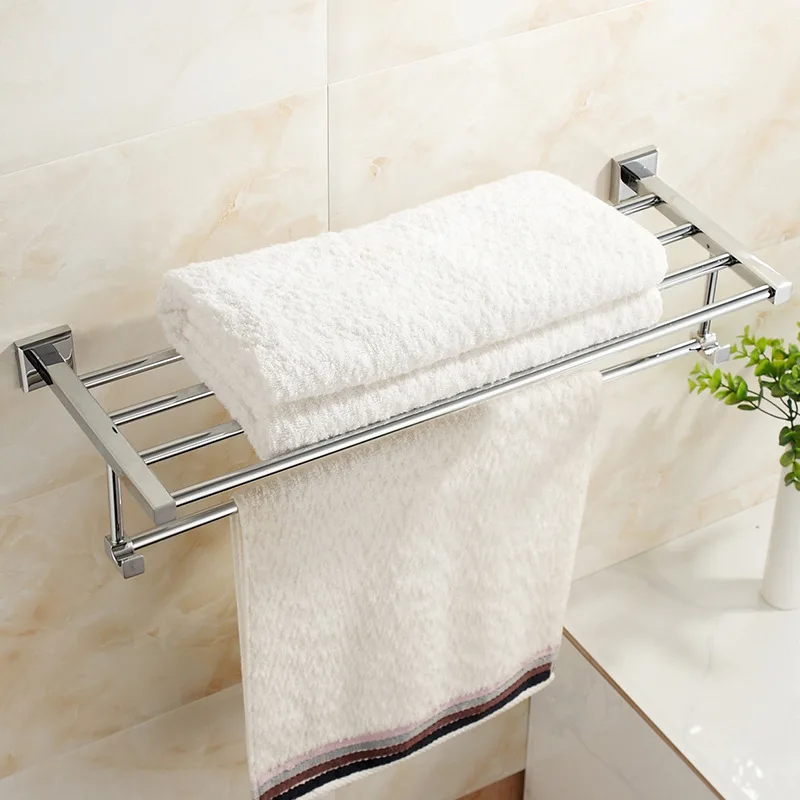 Vidric bathroom full copper Continental minimalist bathroom towel rack double towel racks Hardware Kit