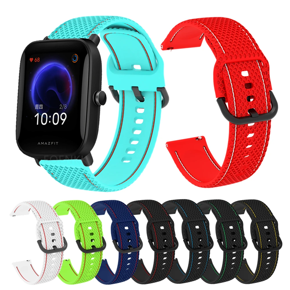 สําหรับ Amazfit Bip U/U Pro สมาร์ทนาฬิกาสําหรับ Xiaomi Amazfit GTS 2/2e/2 Mini/GTR 42 มม./Bip lite/S สายรัดข้อมือ 20 มม.เข็มขัด