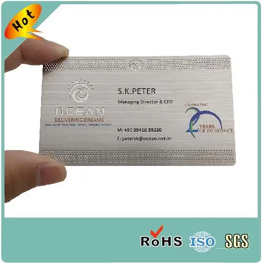 

stainless steel metal cards brushed silver business cards free sample