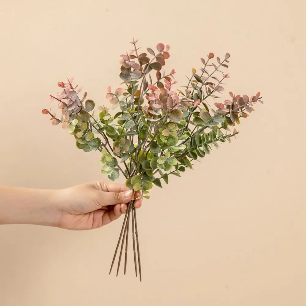 

Fake eucalyptus Holly flower bouquet for DIY bridal bouquet garden home wedding decoration props