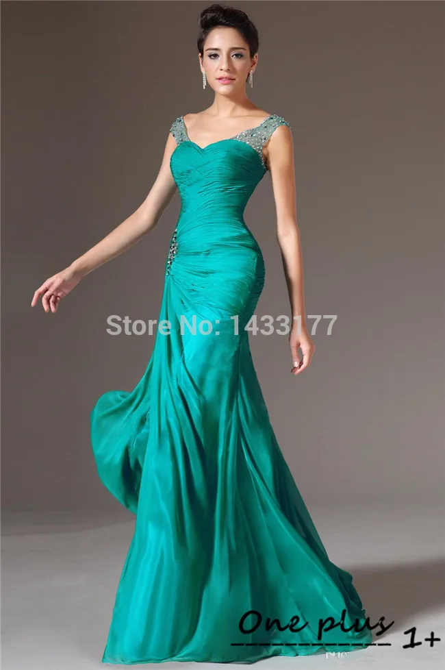 Vestido largo de gasa con lentejuelas y cuentas para mujer, traje de fiesta de sirena, color verde, elegante, personalizado, con envío gratis, novedad de 2018