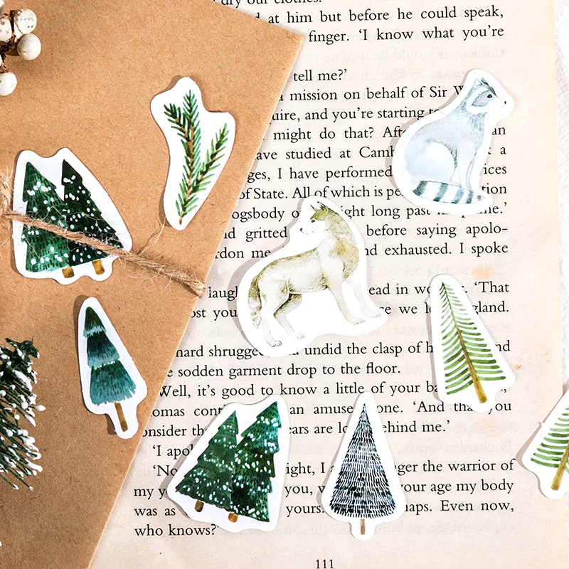 45 pcs/box  Mist forest Decorative Stationery Planner Stickers cute animals Scrapbooking DIY Diary Album Stick Lable