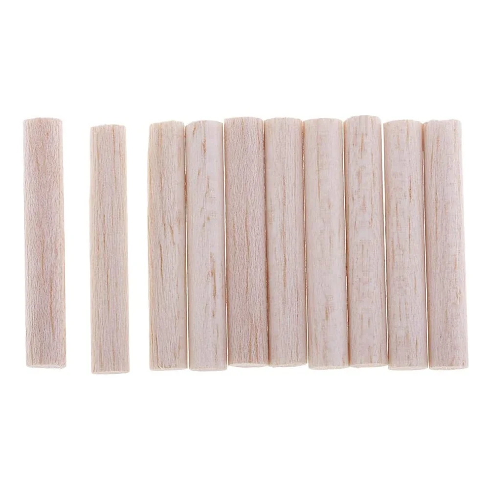 10 Pieces D8mm Round Blank Unfinished Balsa Wood Wooden Dowel Rod Pole for Woodcraft Hobbies DIY Craft Airplane Model Building