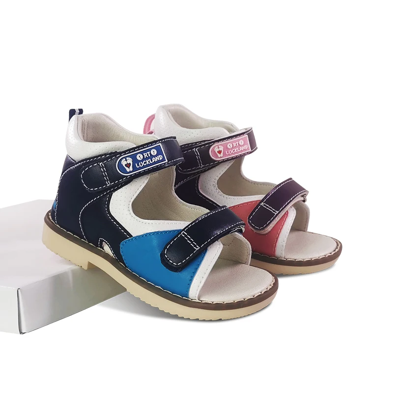 Ortoluckland Children Sandals Orthopedic Shoes For Kids Leather Baby Flat Feet Footwear Fashion Breathable Toddler Size19-30