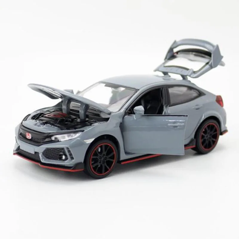 1/32 New Honda TYPE R Hatchback Model Toy Vehicle Alloy Die Cast Sound Light  Pull Back Sports Car Toys For Gifts