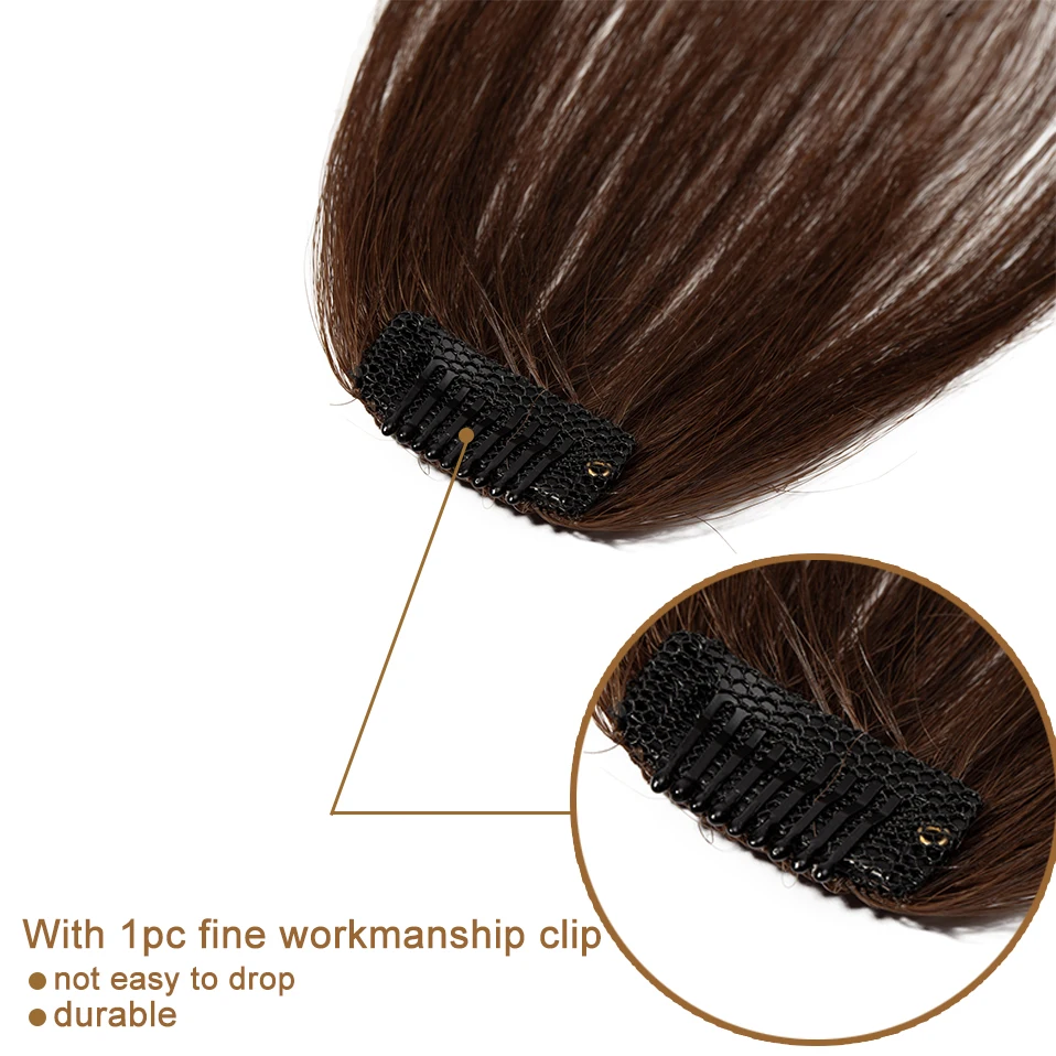 S-noilite Hair Bangs Thin Fringe 3g Air Bangs With Temples Hair Clip in Human Hair Extensions Hair Clips Front Bangs For Women