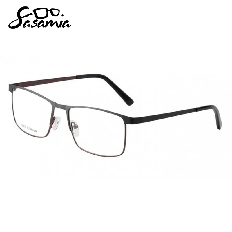 SASAMIA Pure Titanium Glasses Frame Men Square Myopia Optical Prescription Eyeglass Frame Brand Design Man Eyewear Glasses Frame