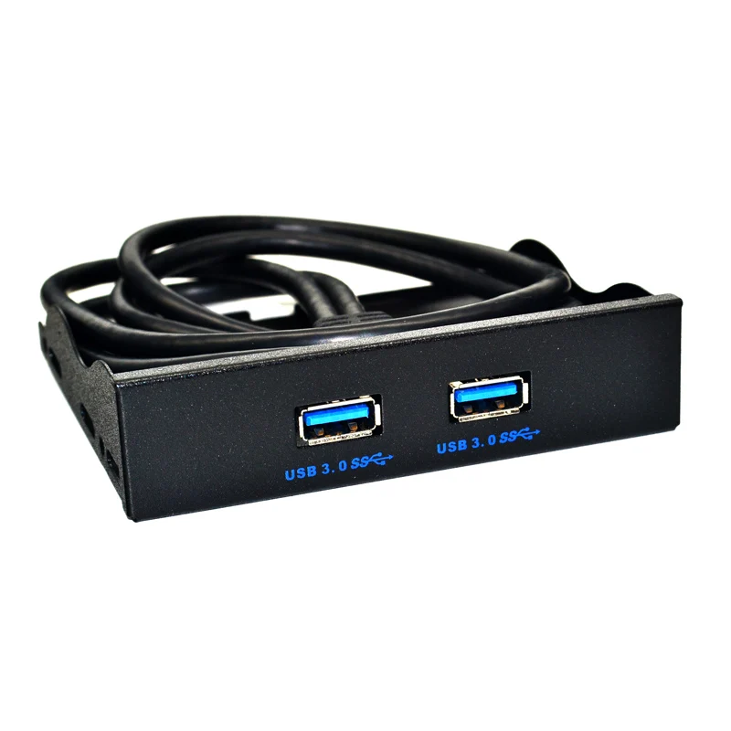 H1111Z 20Pin 2 Port USB 3.0 Front Panel 3.5 inch USB3.0 Hub Expansion Cable Adapter Metal Bracket for PC Desktop Floppy Bay NEW