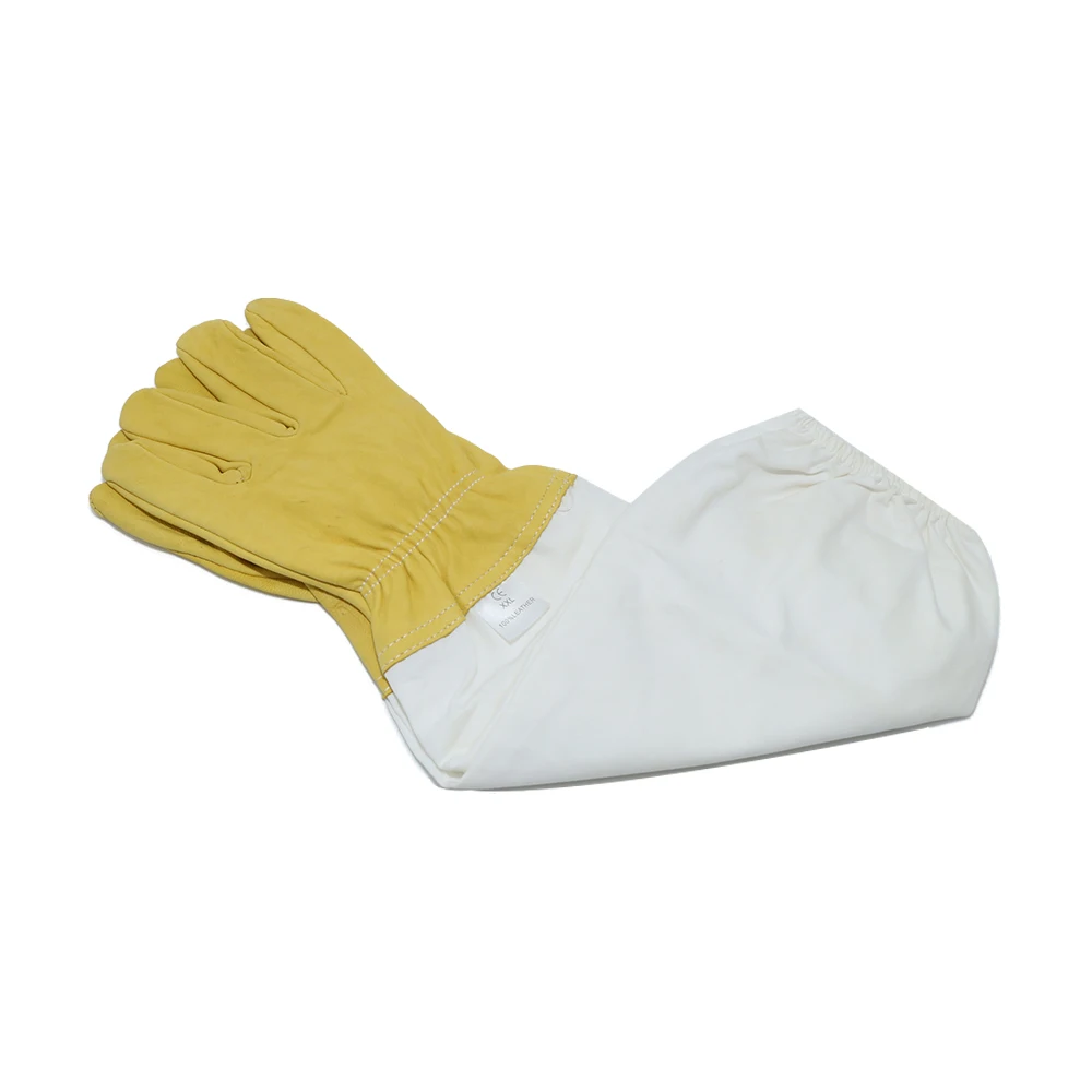 Sheepskin/Linen Beekeeping Gloves Tool Anti-bee Anti-sting Long Sleeves Ventilated Apiculture Beekeeper Bee Keeping 1Pair