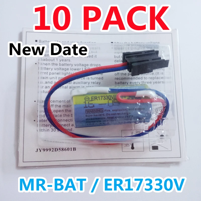 

10 Pack New Original ER17330V MR-BAT CNC 3.6V 1700mah PLC Lithium Battery With Plug