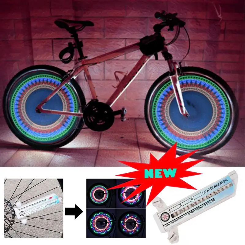 Bicycle Bike Tyre Tire Wheel Lights 16 LED Flash Spoke Light Warning Light Colorful Bicycle Lamp Wheel Light Bike Accessories