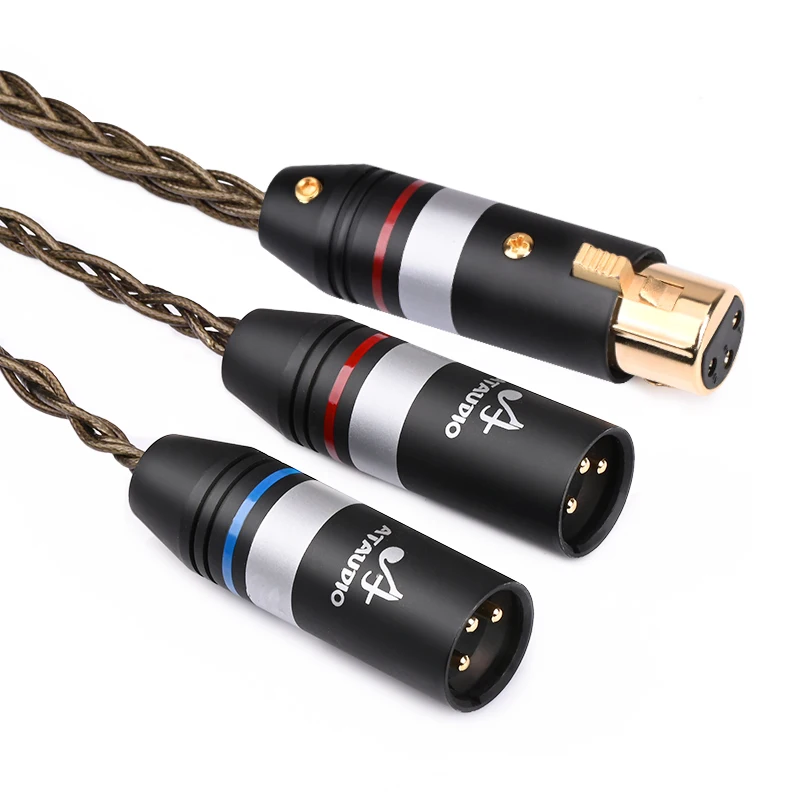 ATAUDIO Hifi Occ Silber-überzogene XLR Zu 2XLR Kabel Hohe Qualität XLR 2 Splitter Y XLR Audio Kabel 5