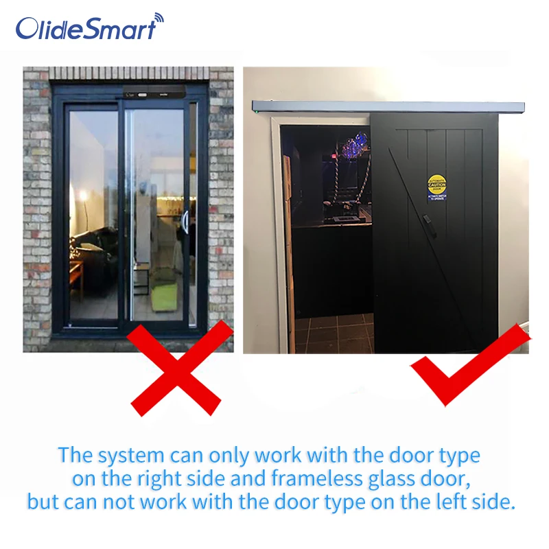 Automatic Single/Double Barn Door Motorized Hardware,Sliding Door Opener with 2.2m Rail and Cover