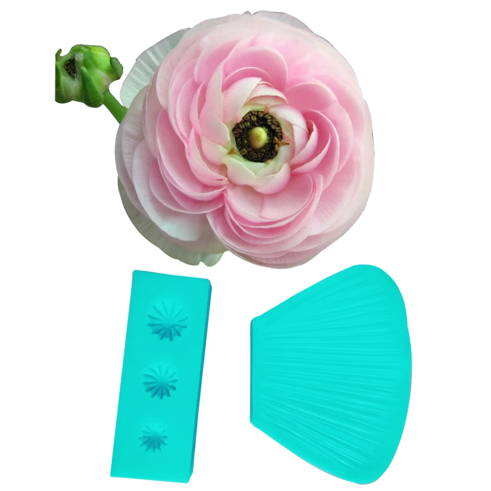 Buttercup Veiner Silicone Mold Cake Water Paper Fondant Gumpaste Sugar Clay Flower Cake Decorating Moulds DIY M2138