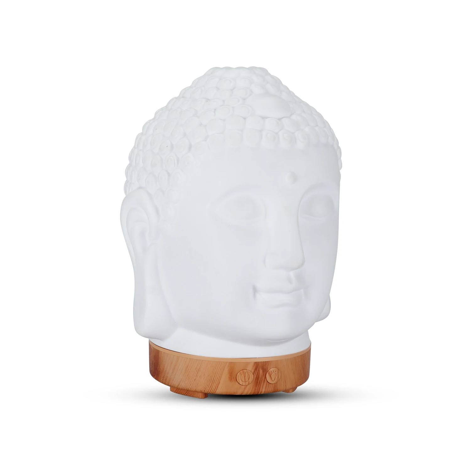 Neue Desgin Statue Von Buddha Muster 100ml Aroma Diffusor Ätherisches Öl Mit 7 LED Keramik Materila Ultraschall-luftbefeuchter