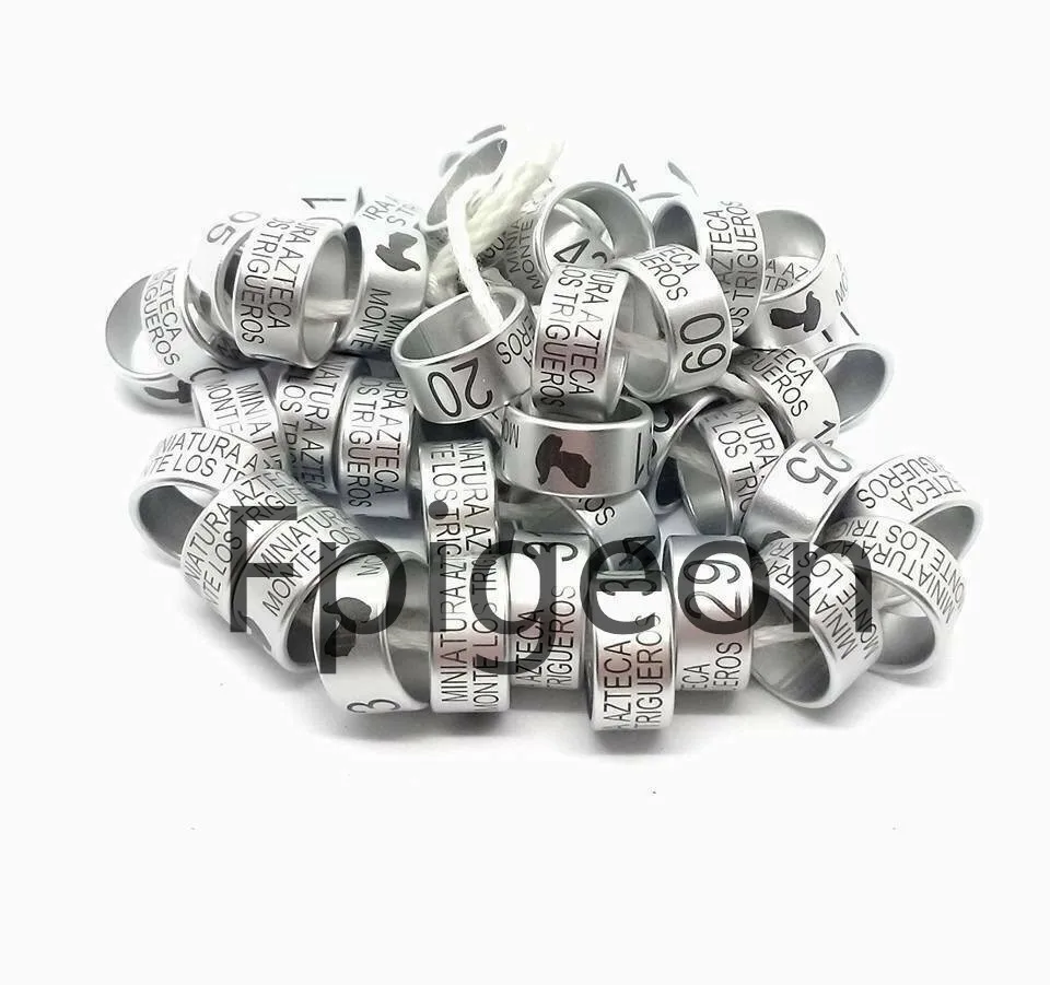 

metal aluminium birds leg for ring bands mark name year customized personal