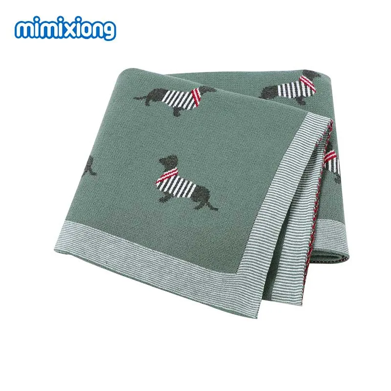 Babydecken Neugeborenen Cartoon Swaddle Wrap Monatliche Decken 100% Baumwolle Gestrickte Kleinkind Kleinkind Outdoor Spielen Clip Matten 100*80 cm