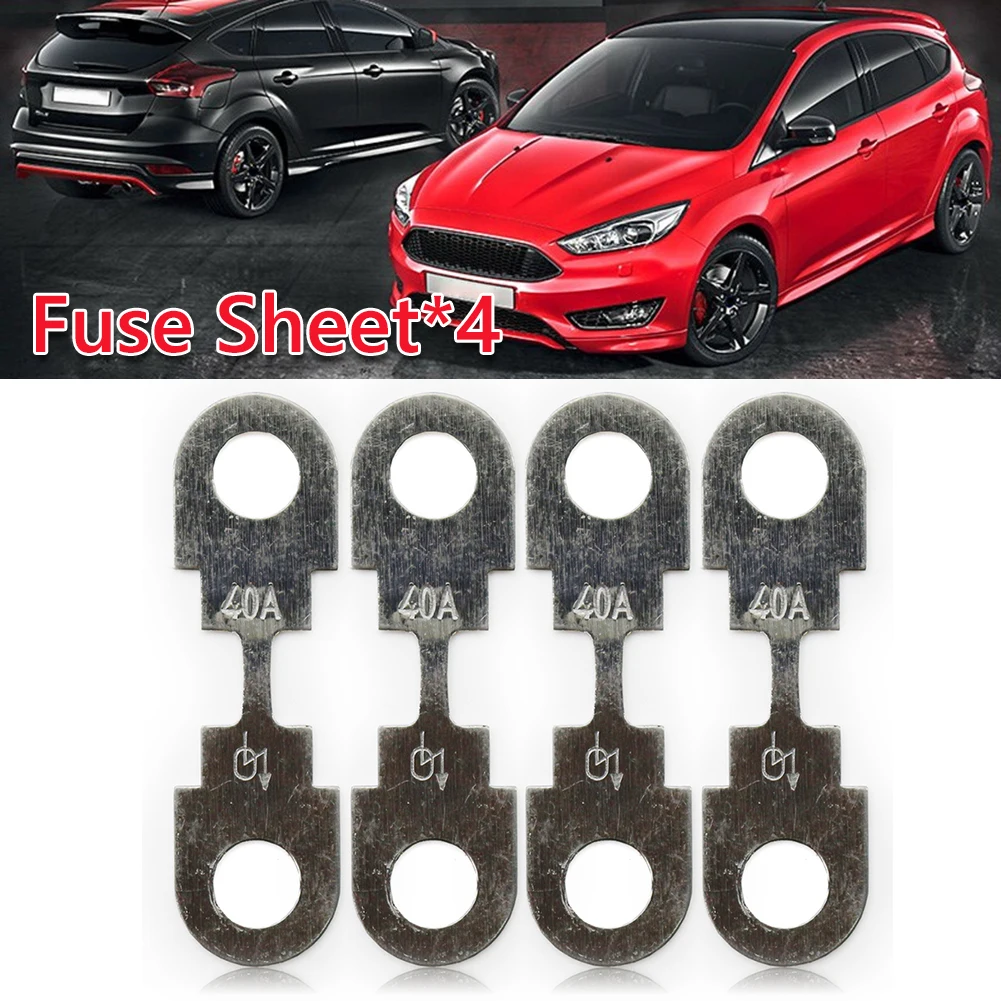 Universal 4pcs 40A Car Automotive Flat Metal Strip Link Fuses 40 Amp Non-Housed Fuse Strips for VW for Audi for SEAT for Skod