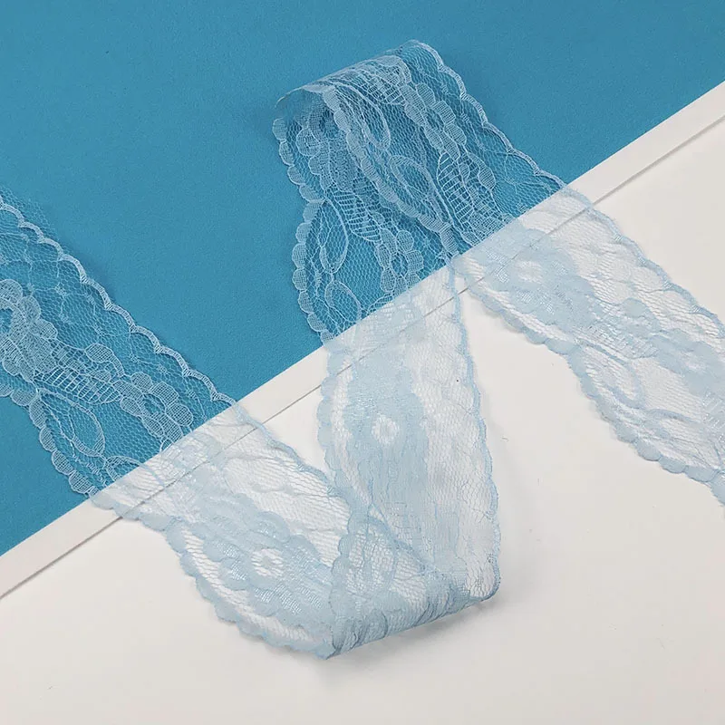 5 Metre/non-elastic lace DIY Colorful Lace Ribbon 55MM Width Trim Fabric DIY Embroidered Net Ribbon For Sewing Accessori