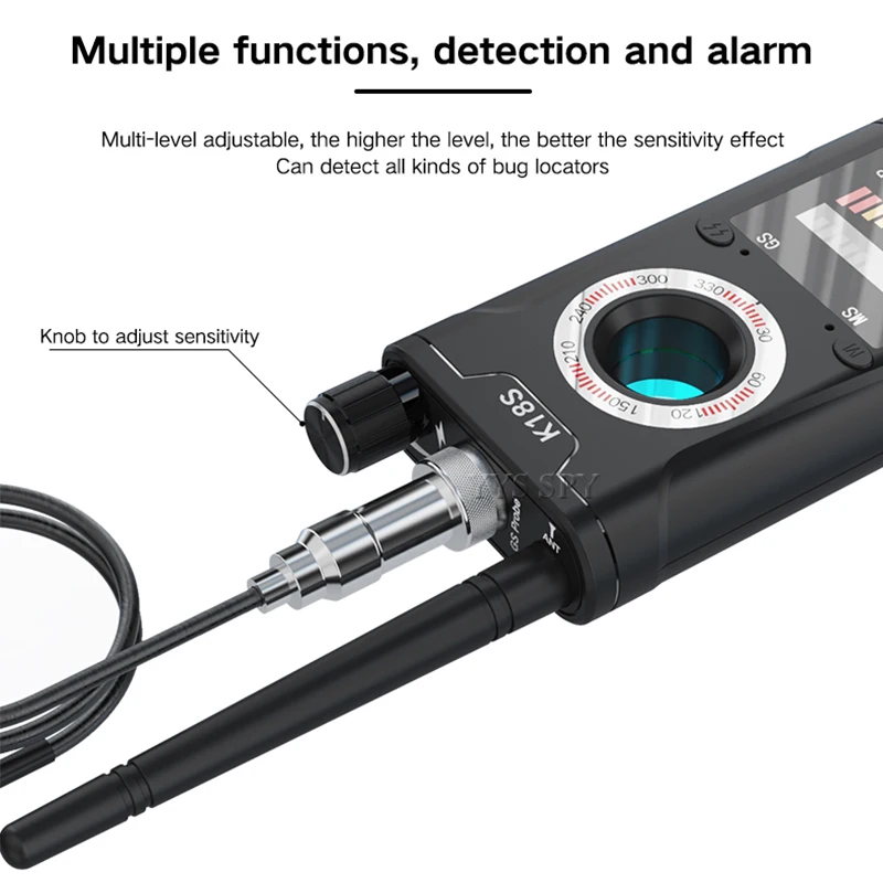 Detector de cámara oculta K18S, mejora de la señal RF, Micro cámara de exploración magnética, localizador GPS, localizador secreto GSM