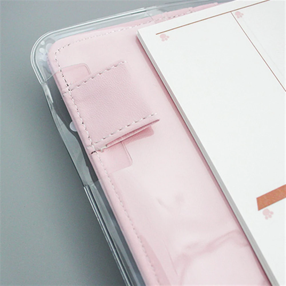 Tampa pvc transparente a5/a6 para jaqueta de macaron, capa de couro para notebook, capa protetora, filme de case