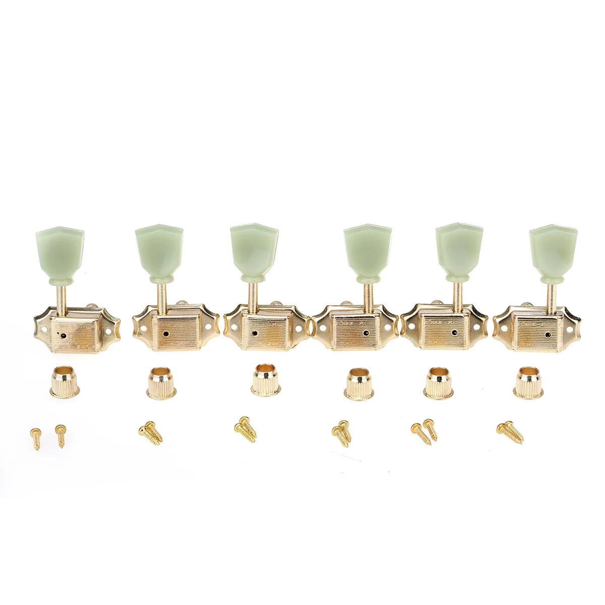 Wilkinson 3R3L Deluxe Vintage Keystone Guitar Tuners Machine Heads Tuning Pegs Keys Set for Gibson or Epiphone Les Paul, Gold