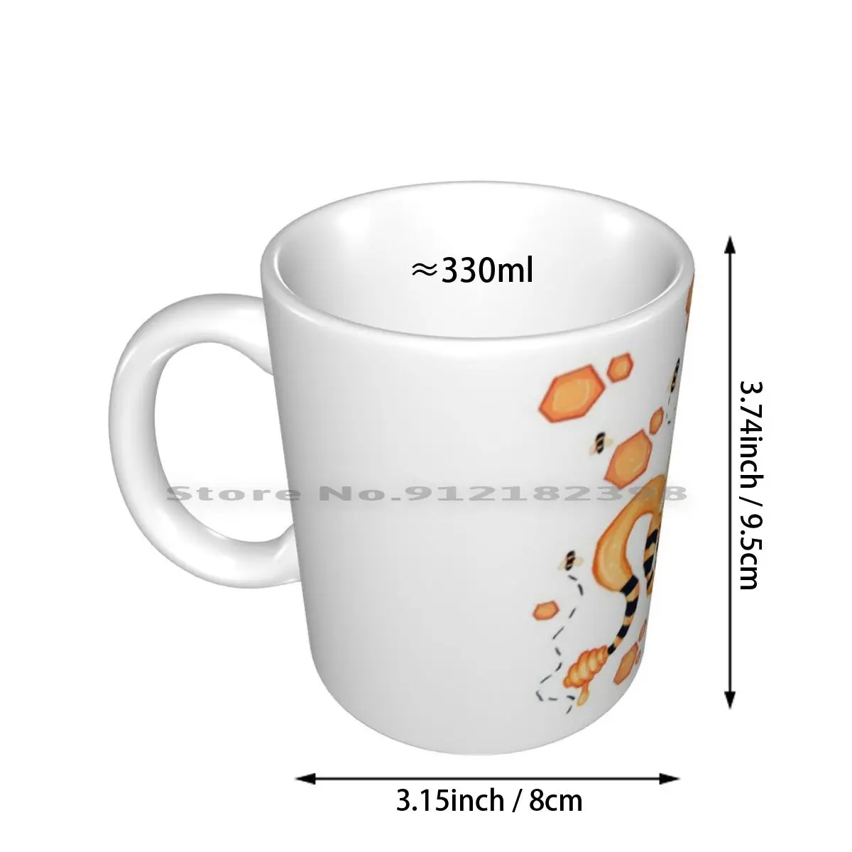 Honey Bee Dragon ( Version 2 ) Ceramic Mugs Coffee Cups Milk Tea Mug Honey Bee Dragon Cute Creative Trending Vintage Gift