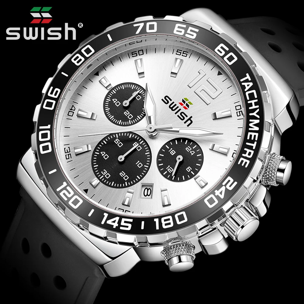 Relogio Masculino Fashion Silicone Strap Sports Watches Men Top Brand Luxury Waterproof Military Chronograph Quartz Wristwatches