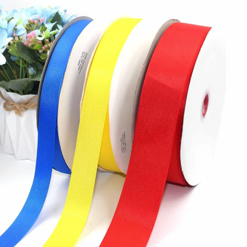 6-38mm 5 Yards Pure Color Whorl Grosgrain Ribbons Wedding Festival Party Decorations Bow Craft Card Gifts Wrapping Supplies DIY