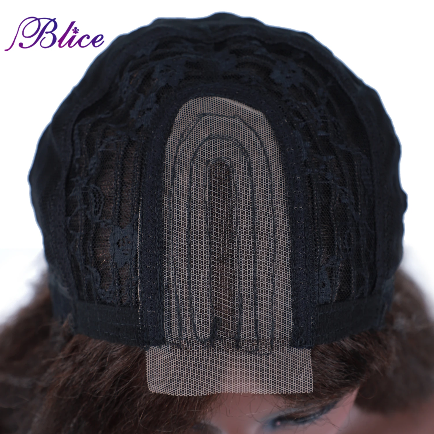 BLICE-Perruque Synthétique à Frange Faite à la Main pour Femme, Extensions de Cheveux Yaki Lisses, Fermeture à Degré de Chaleur, 20 Pouces, 2x4