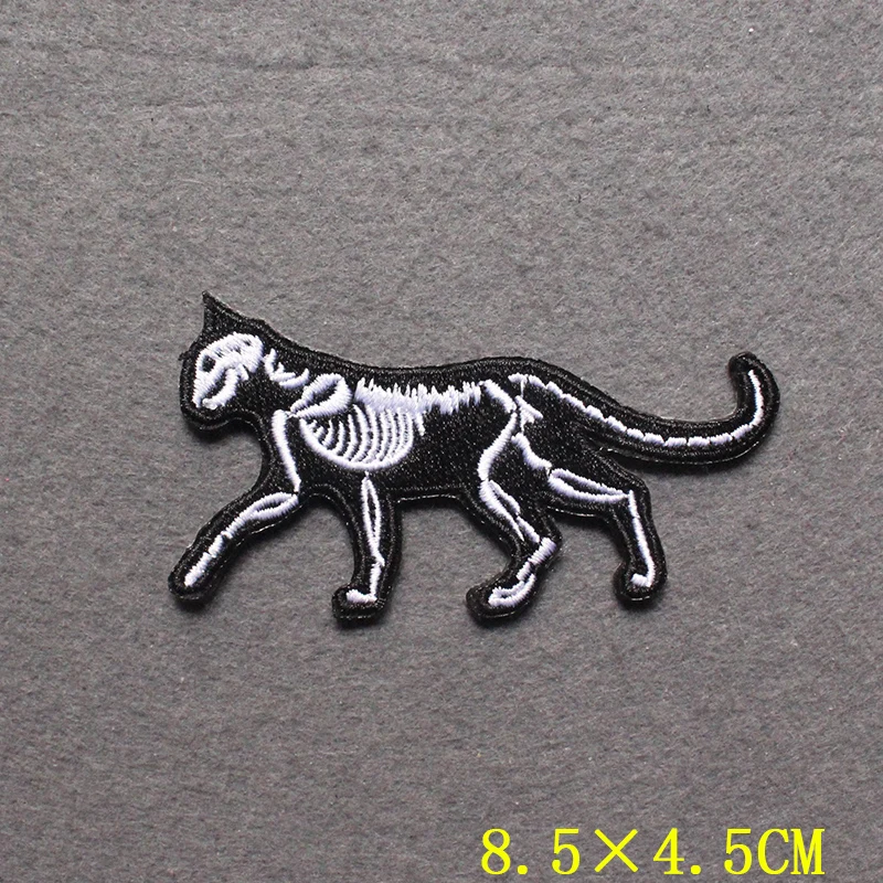 Punk Skull Iron On Patches For Clothing Patch DIY Patches On Clothes Gothic Patch  Embroidery Patch Stripes Applique Accessory