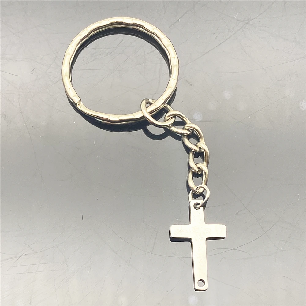 1piece Cross Charms crucifix metal Keychain Pendant  Jesus Christ Charm Christian key ring DIY Jewelry Making Findings