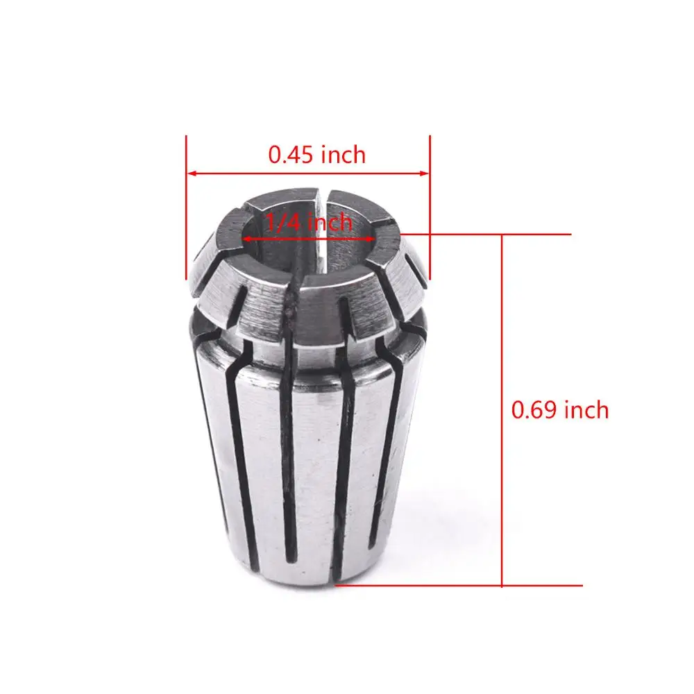 65Mn Spring Steel ER11 1/4 Inch 1/8 Inch Spring Collet High Precision Collet Set for CNC Engraving Machine & Milling Lathe Tool