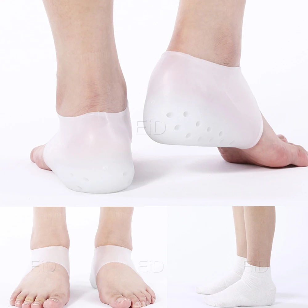 Invisible Height Increased Insole Silicone Heel Socks for Women Men insoles 2.5cm insoles for plantar fasciitis shoe sole White