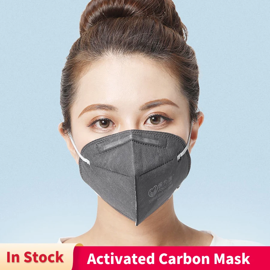 10-60 pz carbone attivo KN95 maschera per il viso 5 strati antipolvere maschera per la bocca Anti-PM2.5 respiratore protettivo maschere antipolvere Non riutilizzabili