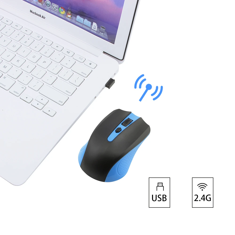 CHYI-Mini souris d'ordinateur sans fil, périphérique ergonomique optique, USB 2.4 mesurz, PC portable, petite souris 3D pour ordinateur portable, ordinateur portable