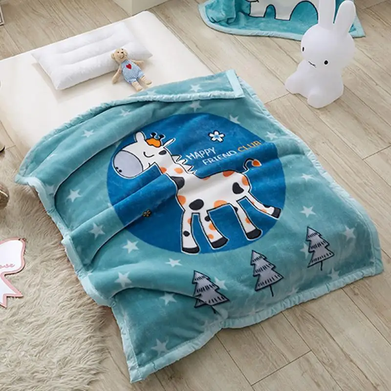 

Children's blanket kindergarten nap quilt double-layer thickening autumn and winter Raschel double-sided cloud blanket air condi