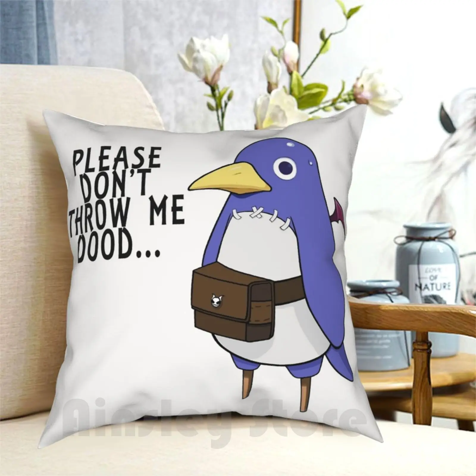 I'Ll Throw You Anyway Pillow Case Printed Home Soft Throw Pillow Prinny Disgaea Makai Senki Disgaea Funny Geek Nerd