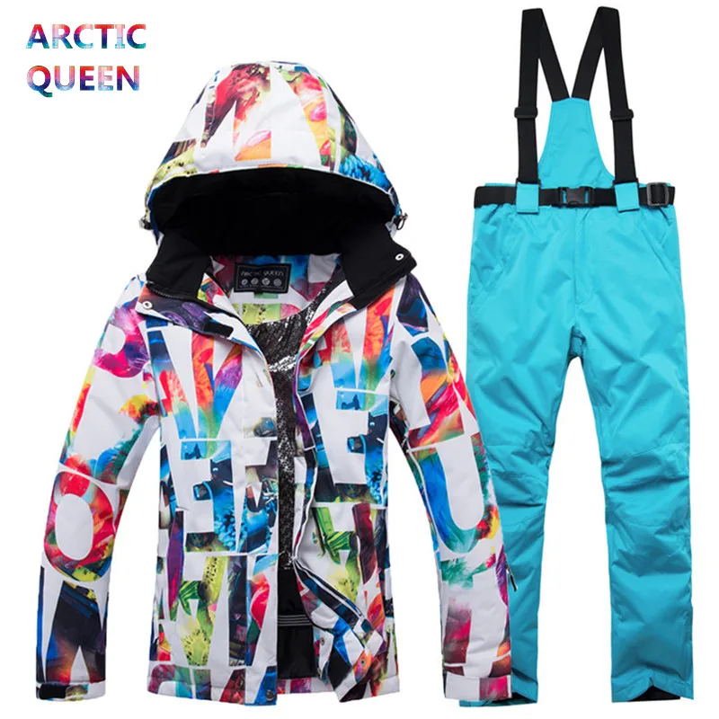 New Thick Warm Ski Suit Women Waterproof Windproof Skiing and Snowboarding Jacket Pants Set Female Snow Costumes Outdoor Wear