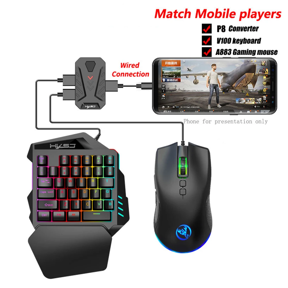 USB Type-C Wired Gaming Keyboard Mouse Converter For Android PUBG Mobile Gamepad Controller Game Mice Adapter