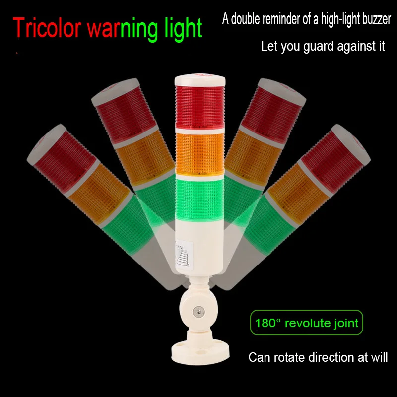 Safety Stack Lamp Industrial 3 layer Buzzer Light LED Signal Tower Caution Light Alarm Foldable Warning Light Tower for Machines