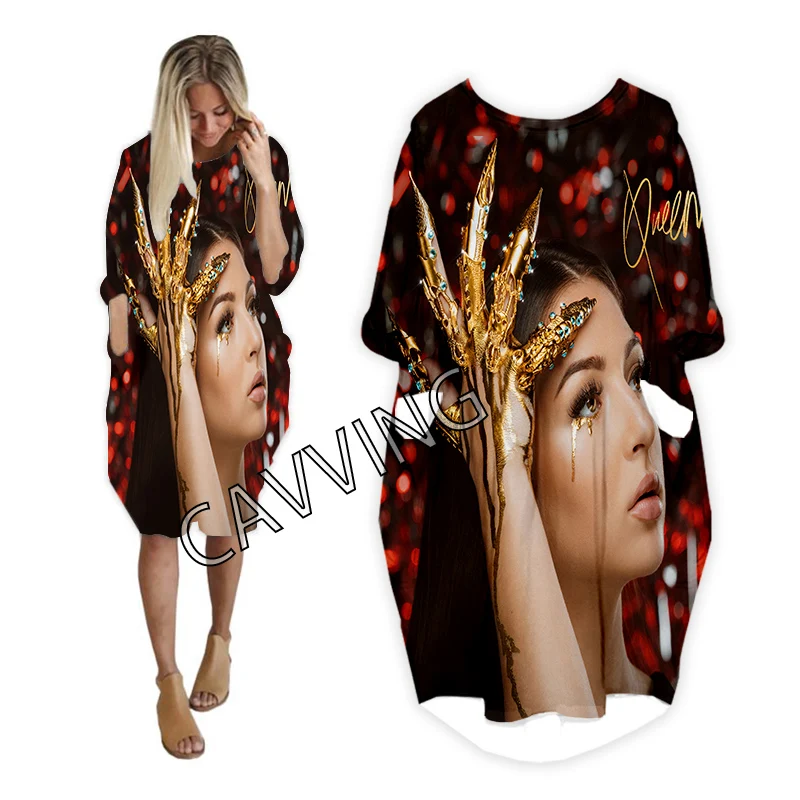 

CAVVING 3D Print Eva Queen Fashion Funny Shirt Suit Harajuku Top Women Anime Gown Logo Women's Skirt Long-sleeved Dress