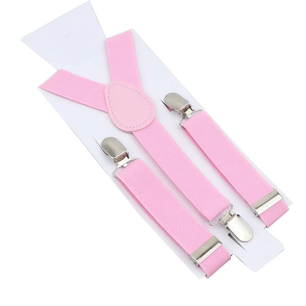 Colorful Kids Elastic Leather Suspenders Braces Child Yellow Blue Pink Adjustable Straps For Party Suit Skirt Accessories Gift