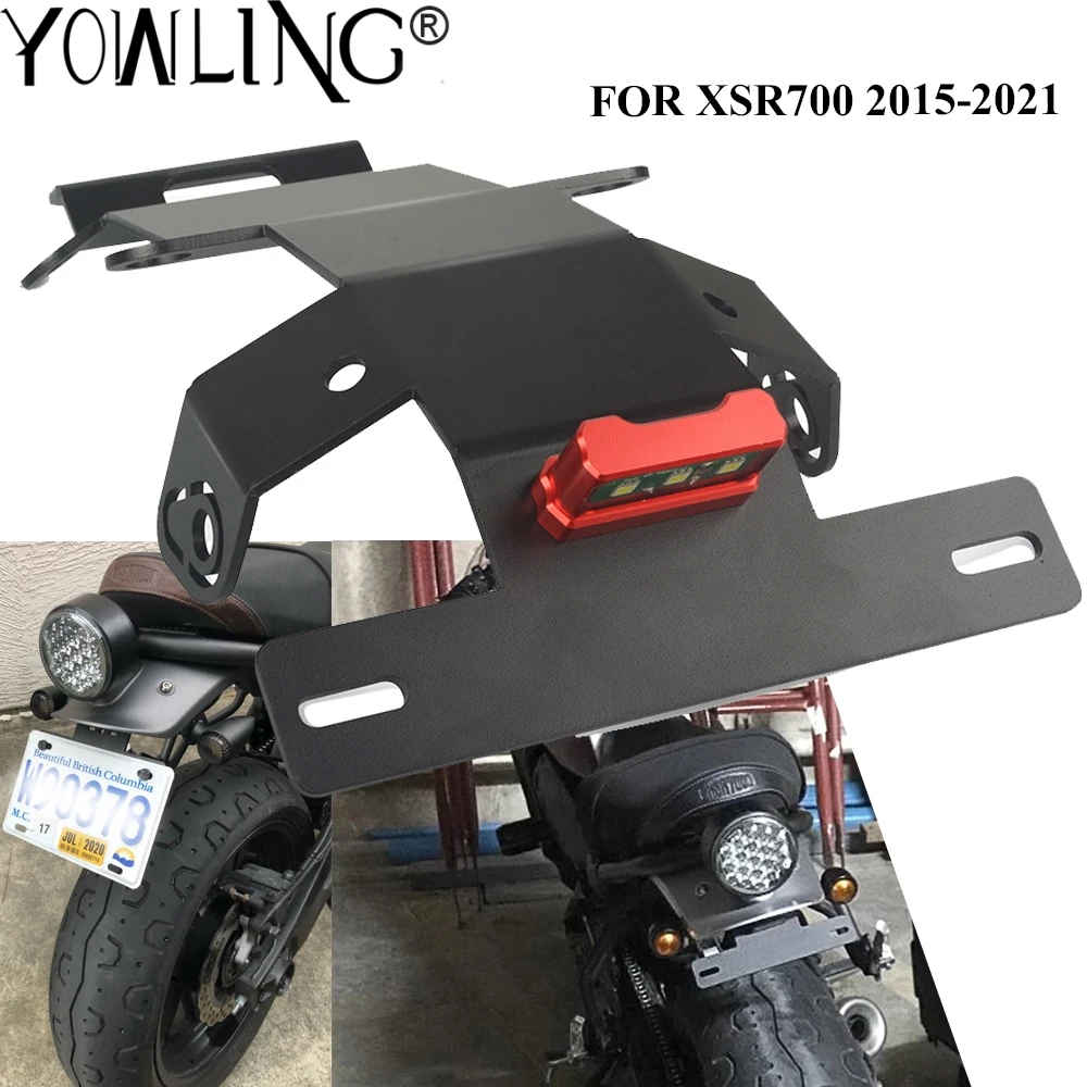 

For YAMAHA XSR700 XSR 700 2015 2016 2017 2018 2019 2020 2021 Motorcycle License Plate Brackets Holder Number License Plate light