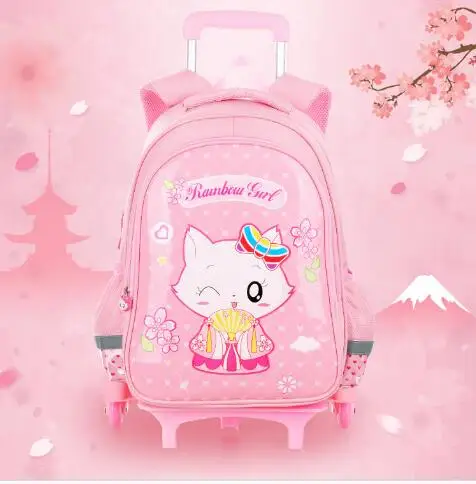 School bag On wheels Travel Trolley backpack School Rolling backpack Trolley Bag Children school wheeled backpack bag for girls
