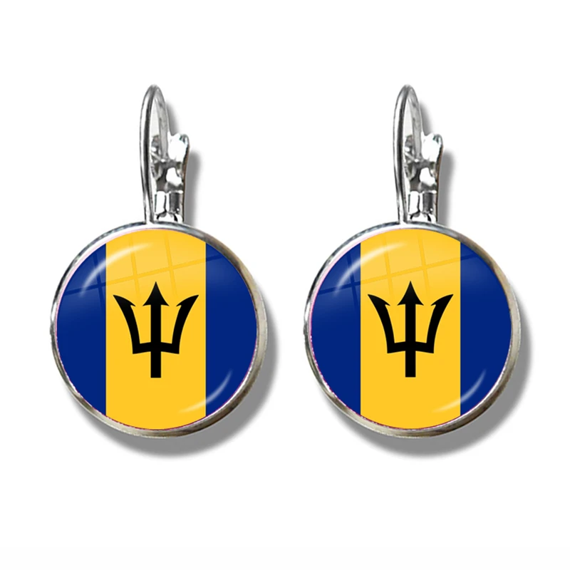 The Commonwealth of Dominica,Saint Lucia,Saint Vincent and the Grenadines,Barbados,Grenada,Ecuador Flag French Hook Earrings