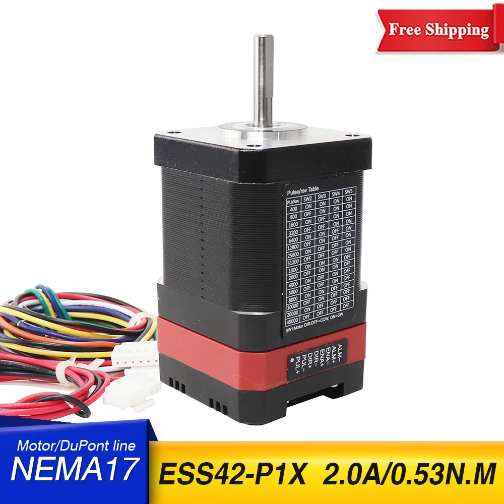 

ESS42-P1X-48MM 0.53 N.m 2.0A Servo-Stepper Motor H48mm Closed Loop Integrated Stepper Servo Motor With Driver For CNC Milling