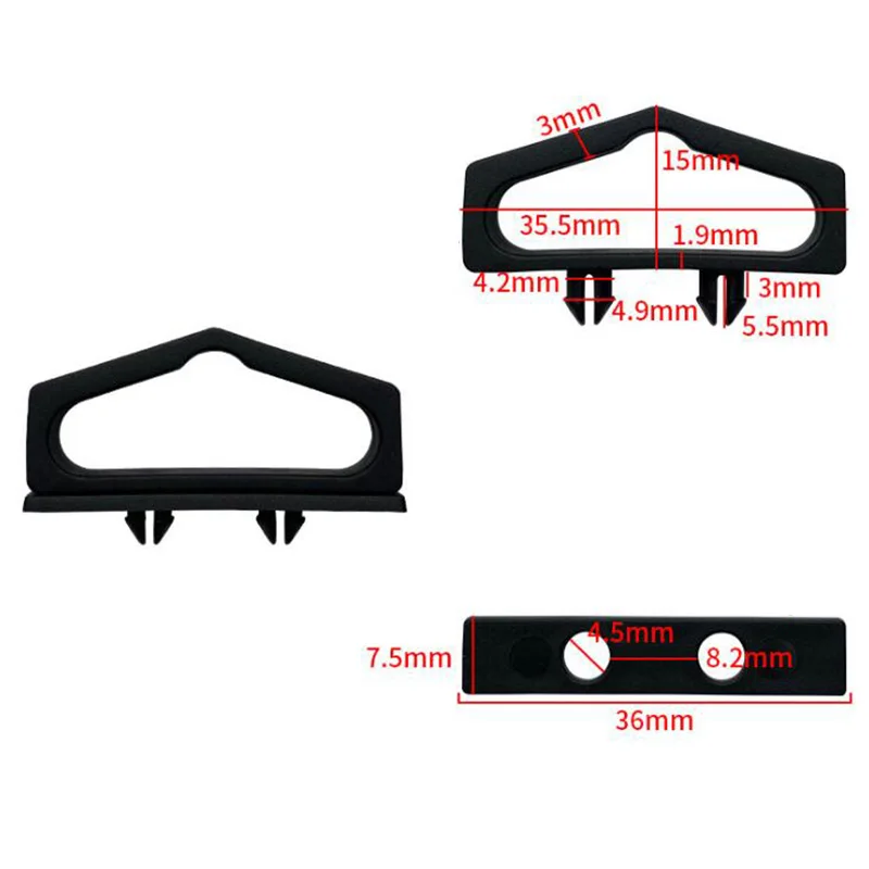 500pcs Snap Clip Combined Hang Tabs Box Package Slot Hole Black Hanging Tab Merchandise Header Hook Plastic Display